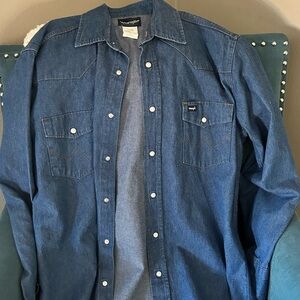 Wrangler Men's Blue Denim Shirt